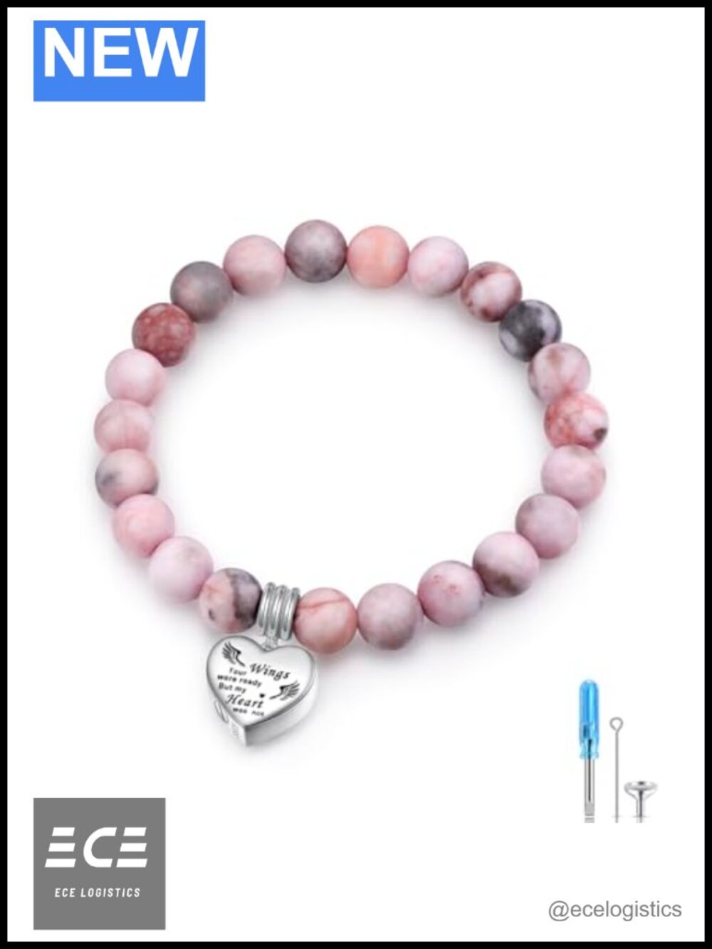 925 Sterling Silver Heart Urn Bracelet Cremation Jewelry Memorial Gift